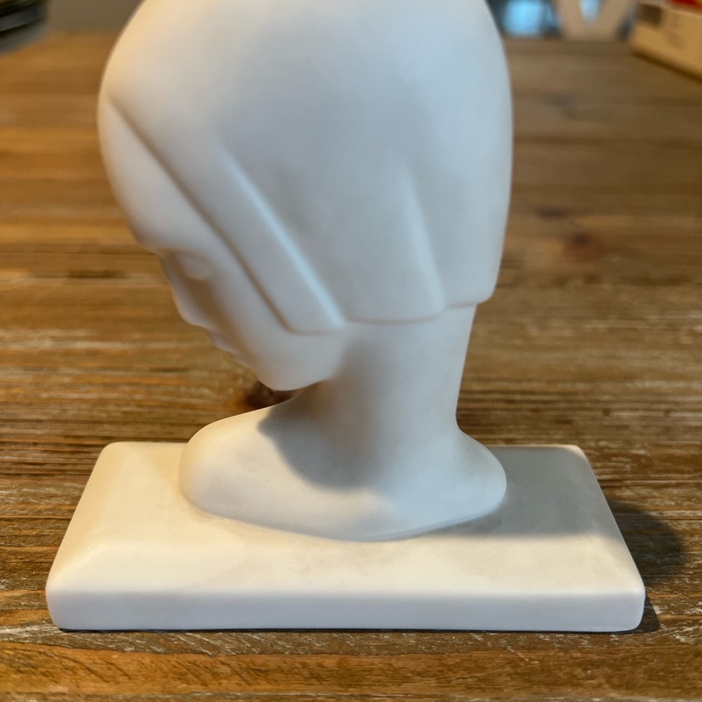 Lenox White art deco Matte Ceramic Head Bust Sculpture flapper girl